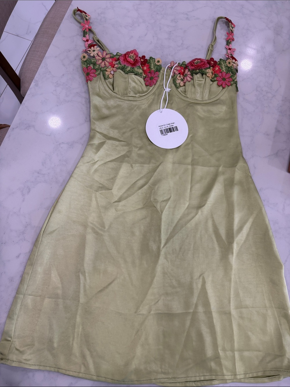 Green princess Polly mini dress